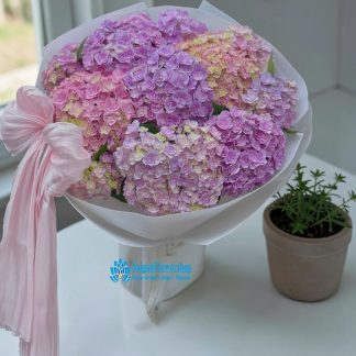 Beautiful purple hydrangea bouquet in Saigon