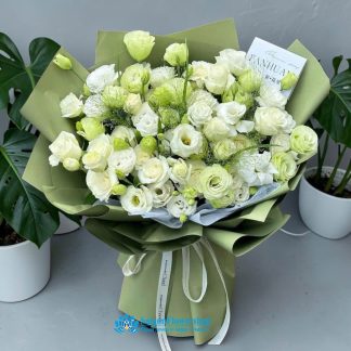 beautiful bouquet in shades of green