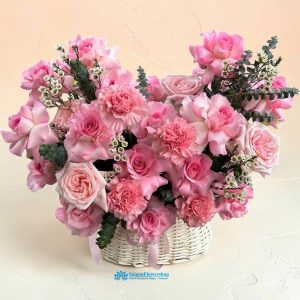 Delicate flower basket as a gift for Mom