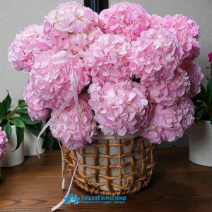 Hydrangeas flower basket delivery saigon