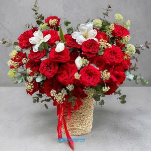 Modern flower basket arrangement saigon