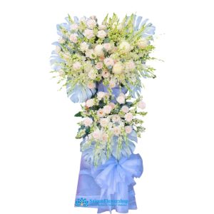 White condolence flowers Saigon
